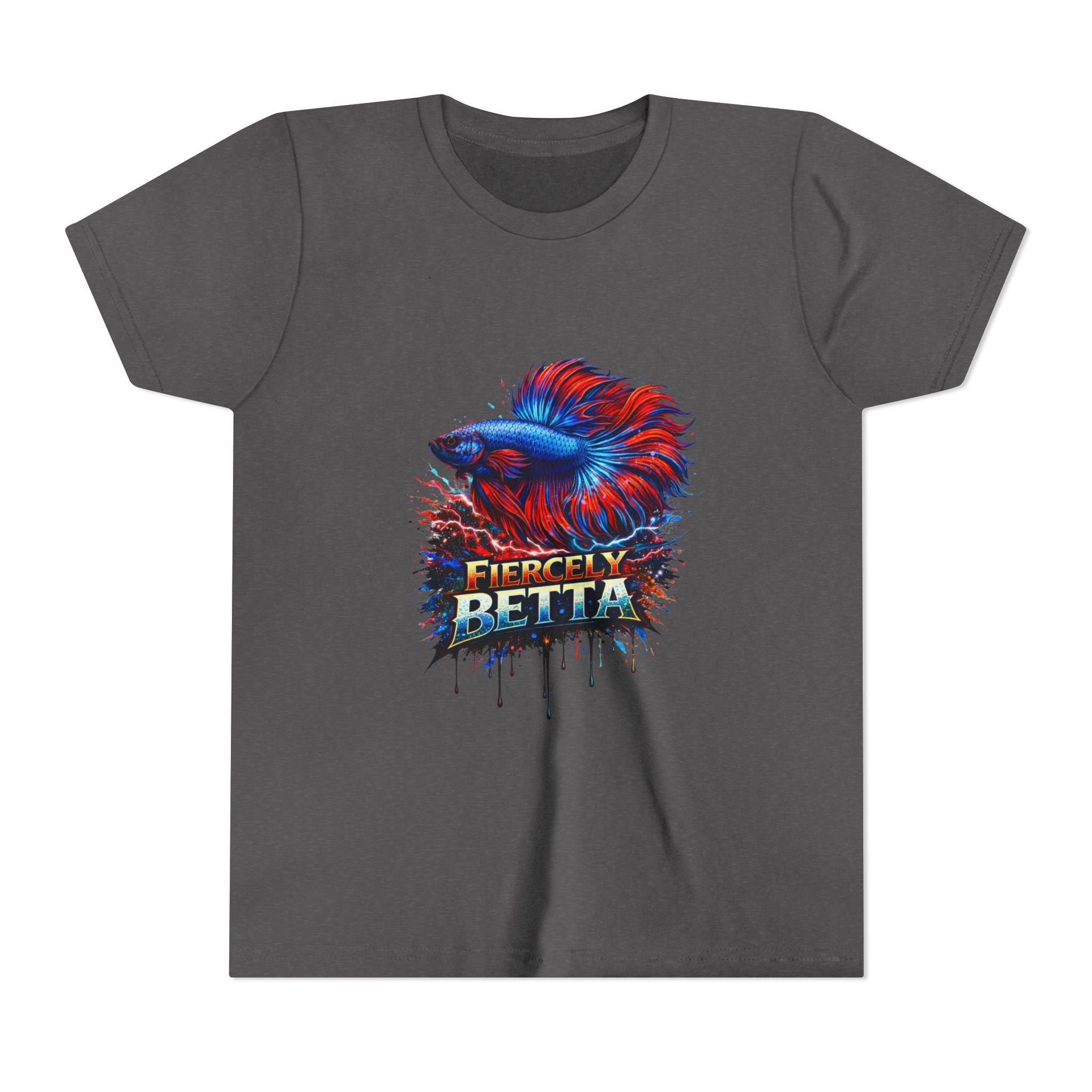 Fiercely Betta Youth Tee - Colorful Betta Fish Graphic Shirt