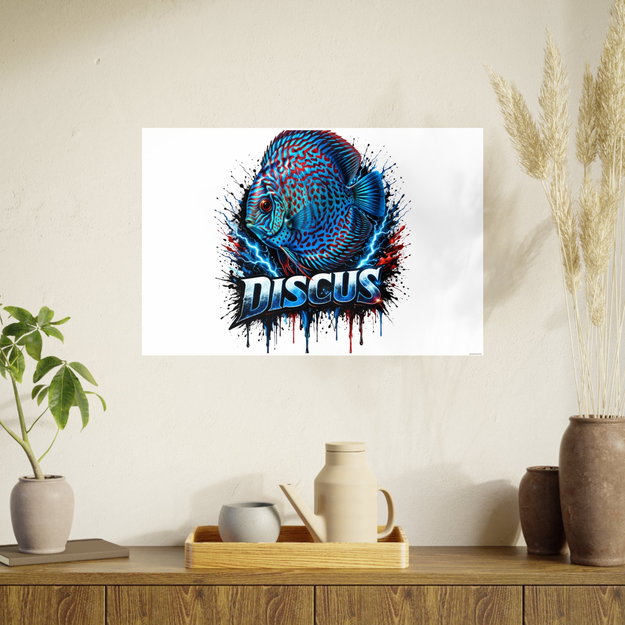 Discus Fish Art Poster — Vibrant Aquarium Wall Print