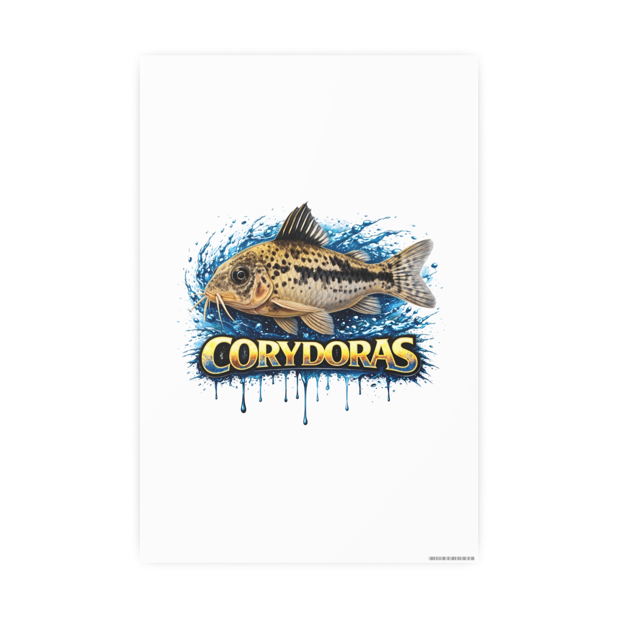 Peppered Corydoras Fish Art Poster — Vibrant Aquarium Print