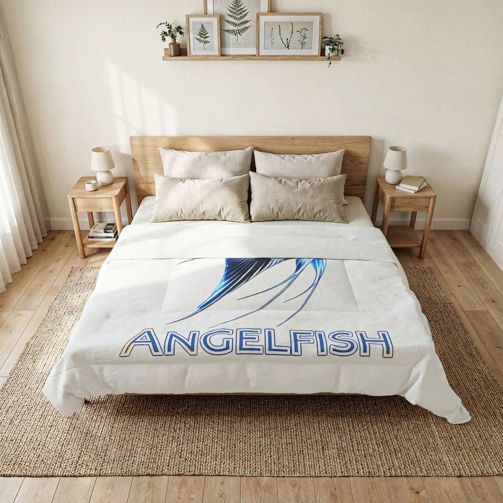 Angelfish Cotton Comforter – Coastal Blue Fish Bedding