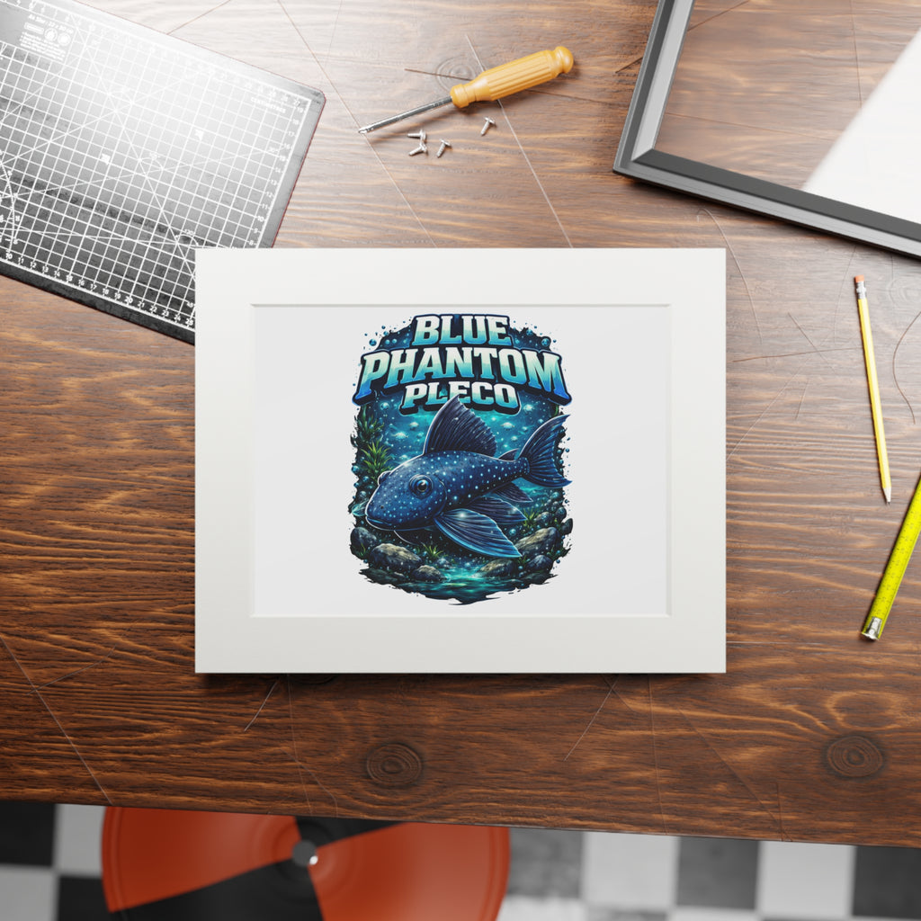 Blue Phantom Pleco Fine Art Print (Passepartout Frame)