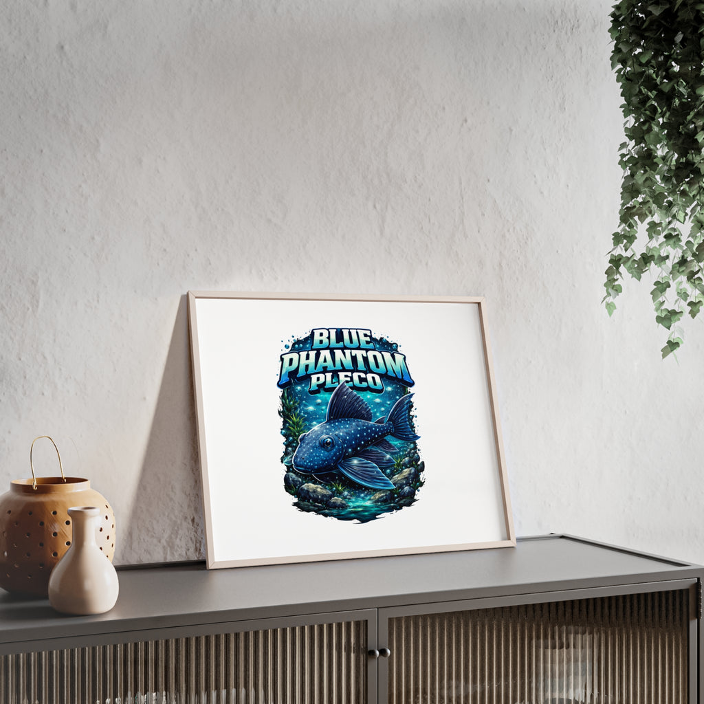 Blue Phantom Pleco Poster — Framed Aquarium Fish Wall Art