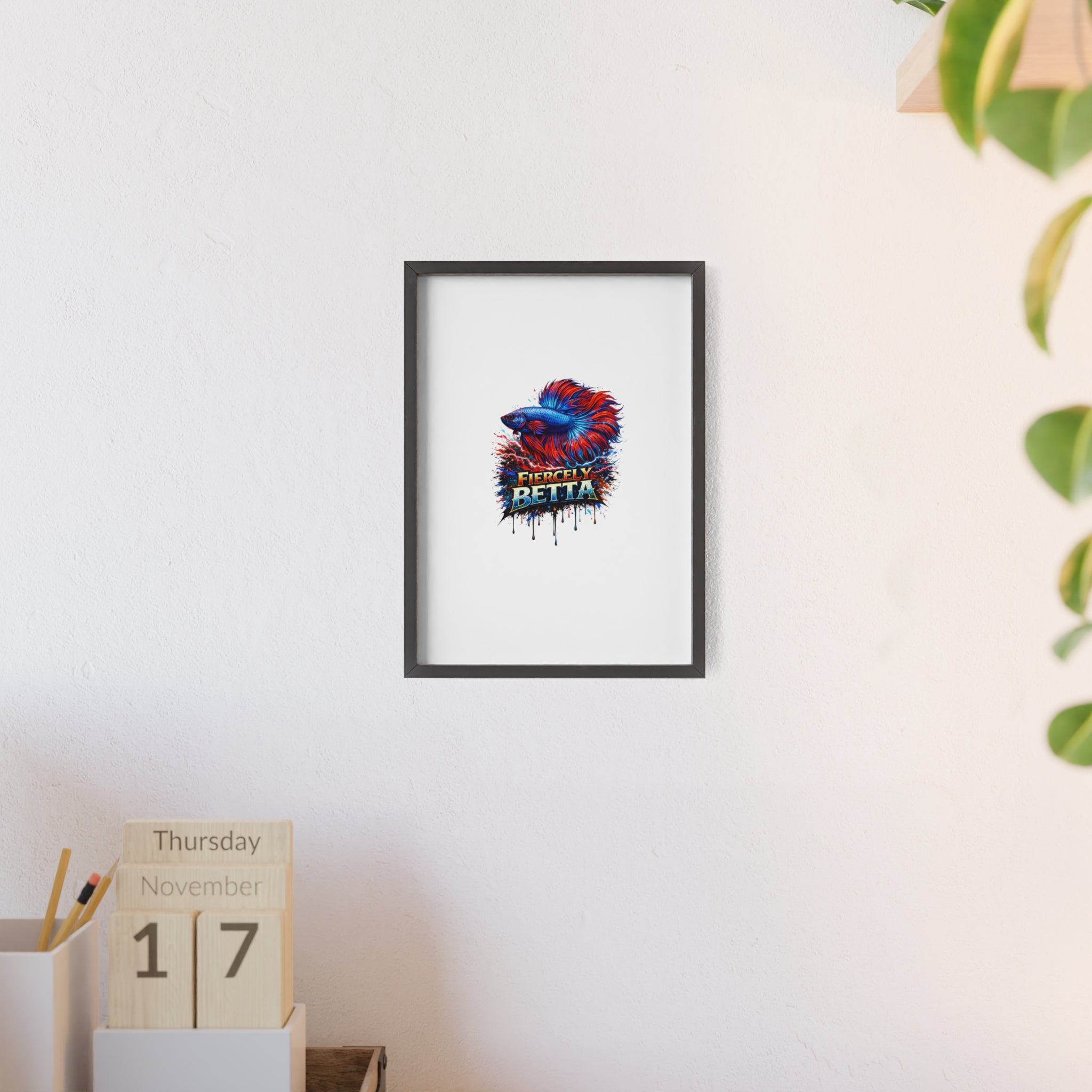Fiercely Betta Framed Poster — Colorful Betta Fish Wall Art