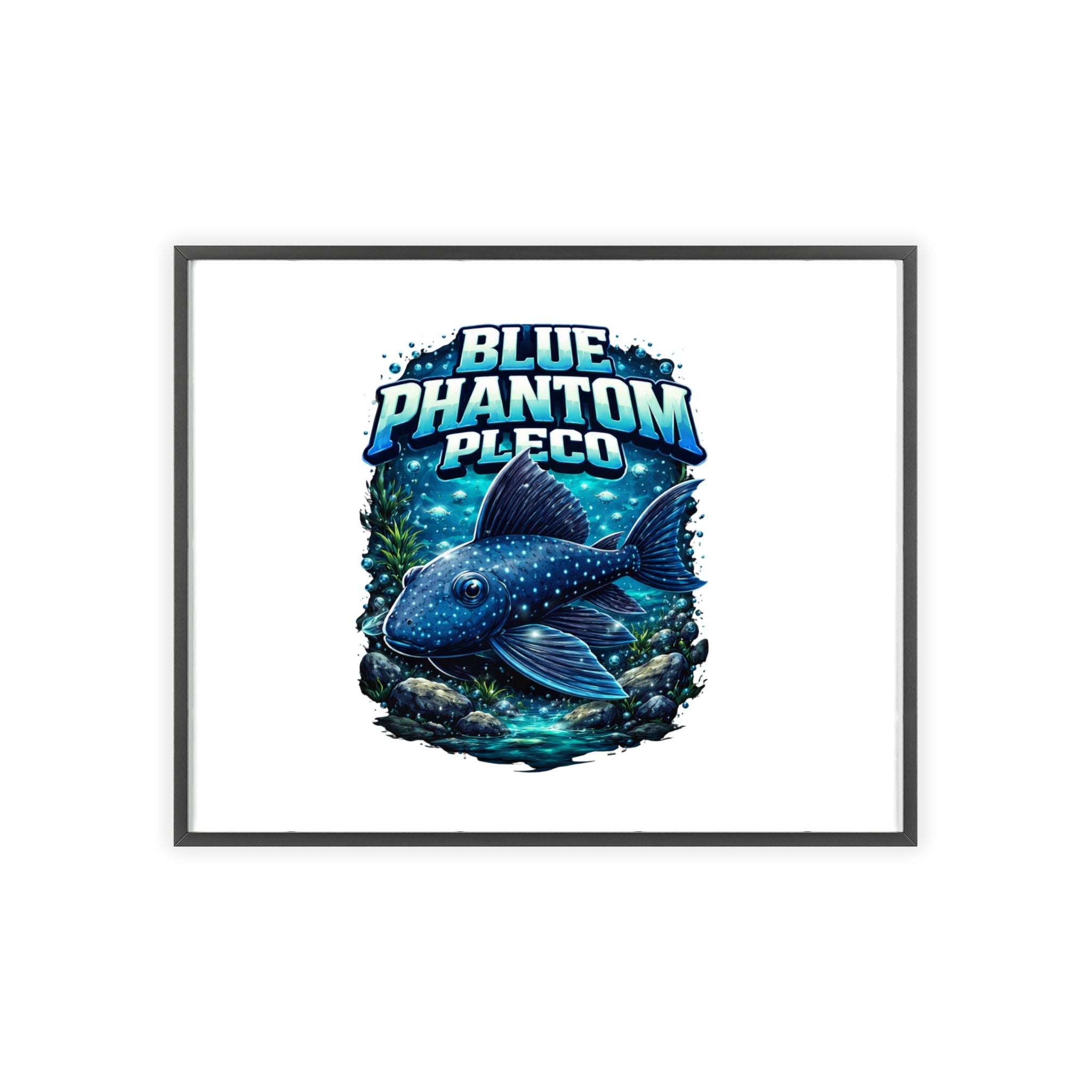 Blue Phantom Pleco Poster — Framed Aquarium Fish Wall Art