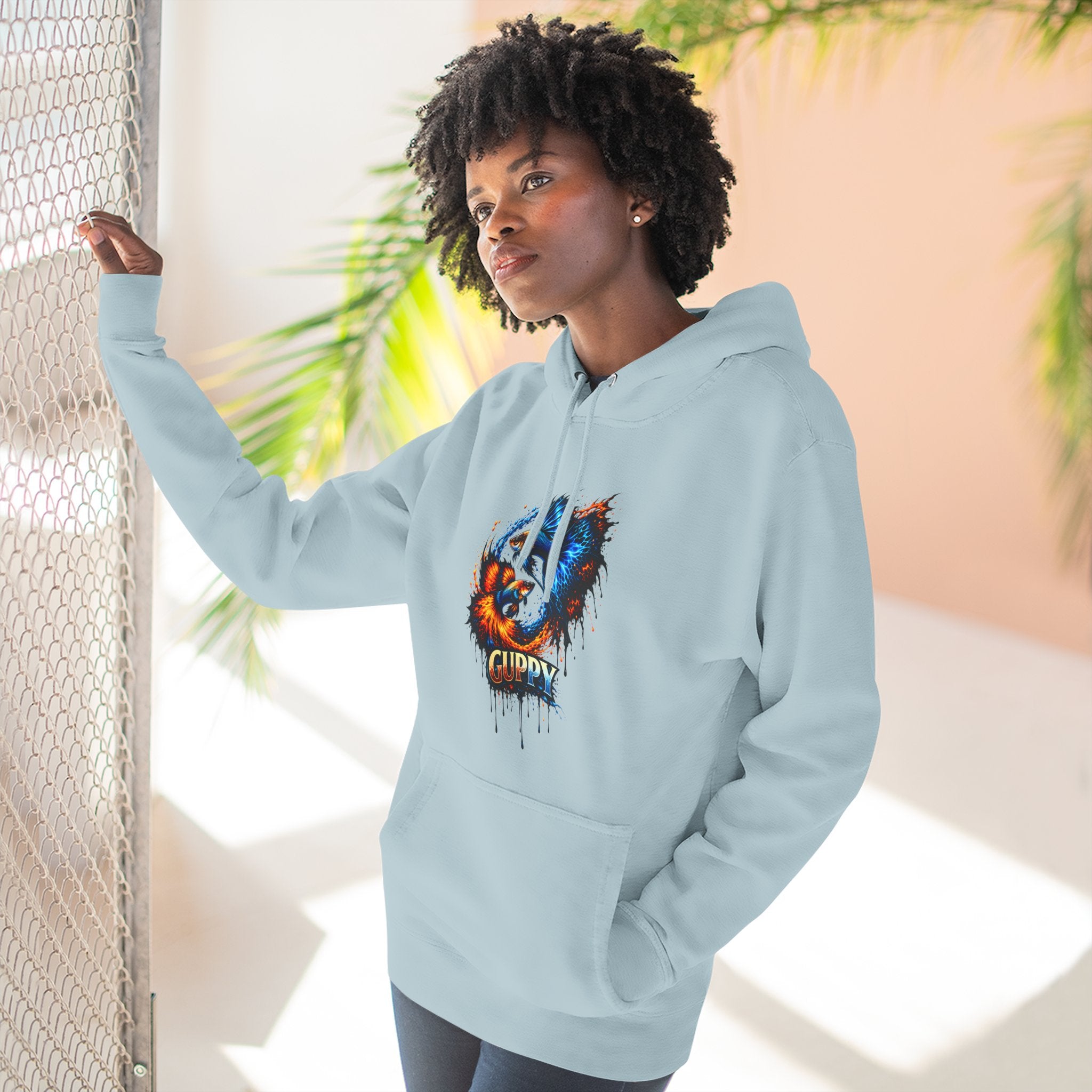 Fire & Ice Guppy – Premium Three-Panel Fleece Hoodie