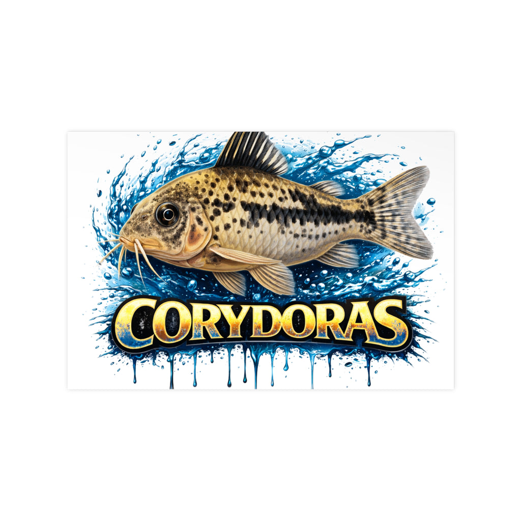 Peppered Cory Photopaper Poster — Colorful Aquarium Catfish Art Print