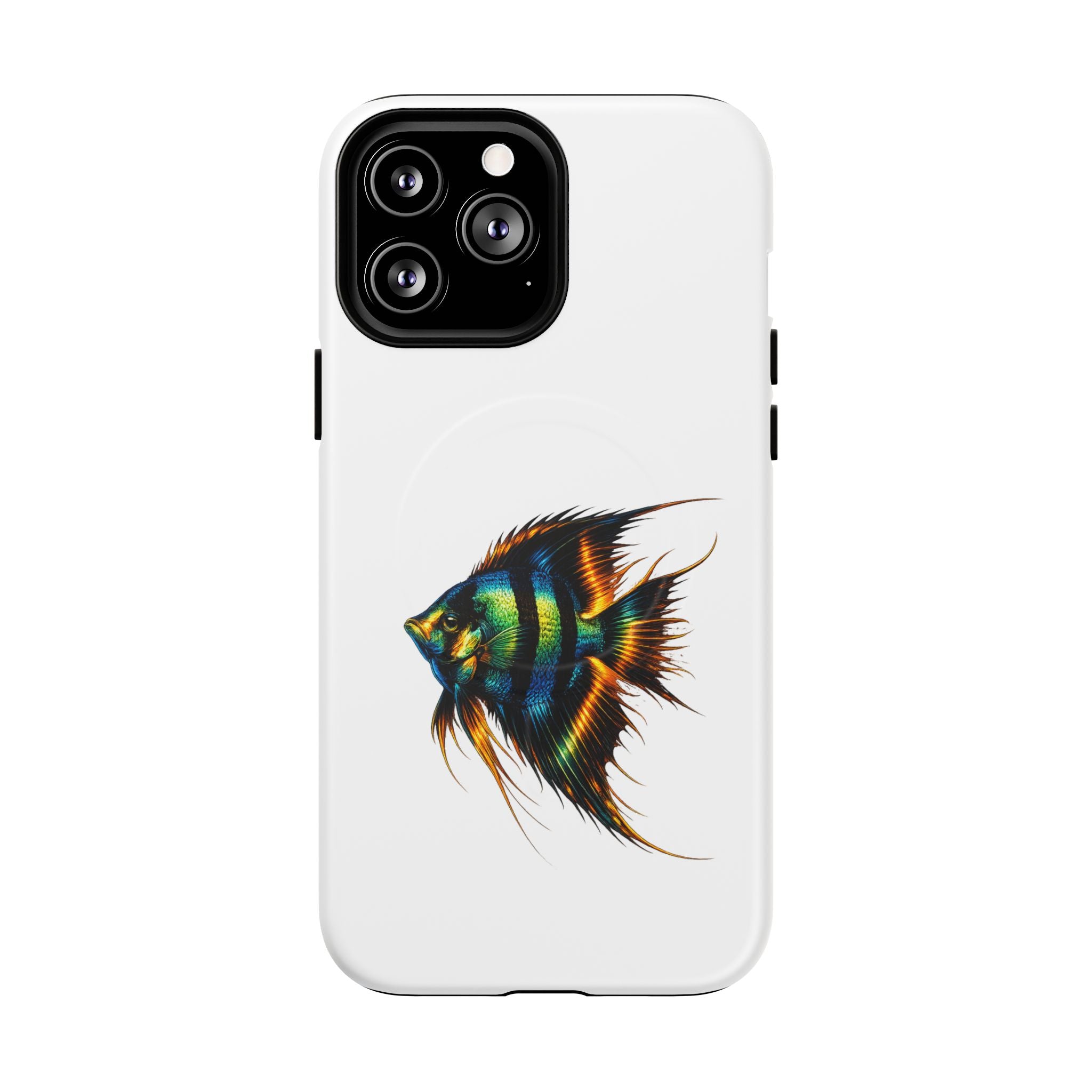 Angelfish Art Tough Magnetic Phone Case — Colorful Aquarium Fish iPhone Cover
