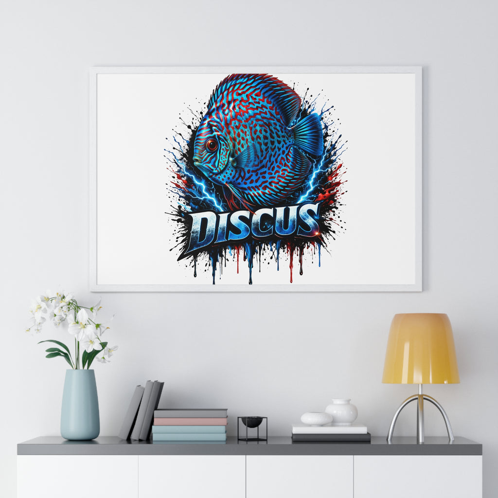 Discus Fish Framed Poster — Colorful Aquarium Artwork