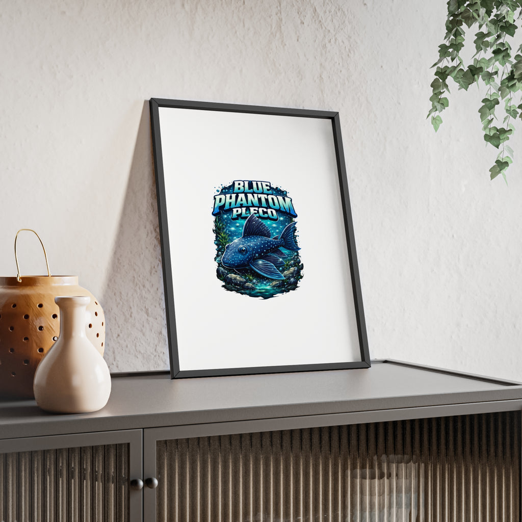Blue Phantom Pleco Poster — Framed Aquarium Fish Wall Art