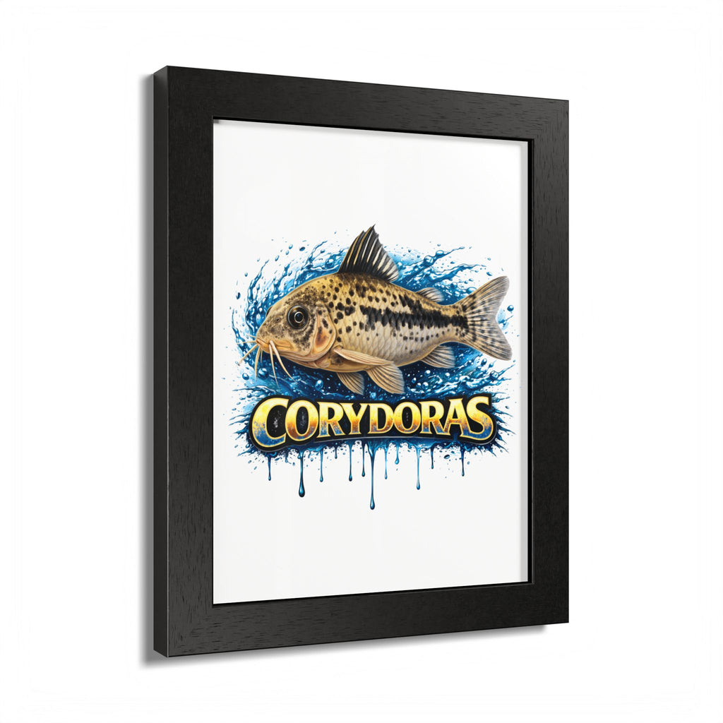 Corydoras Fish Framed Poster — Colorful Aquarium Art Print