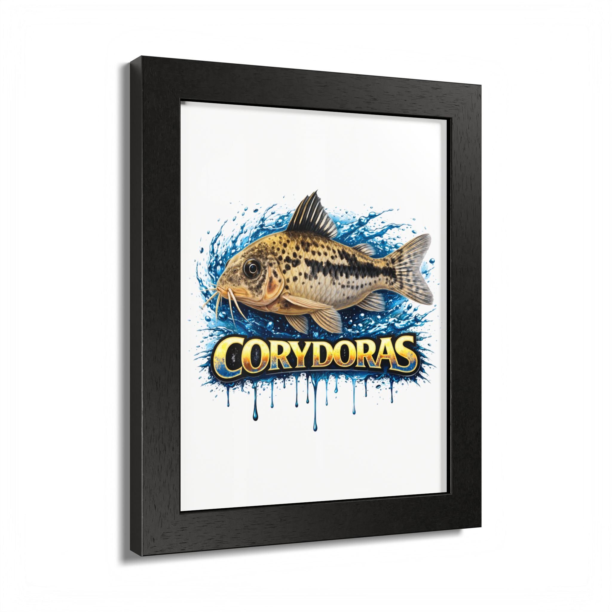 Corydoras Fish Framed Poster — Colorful Aquarium Art Print