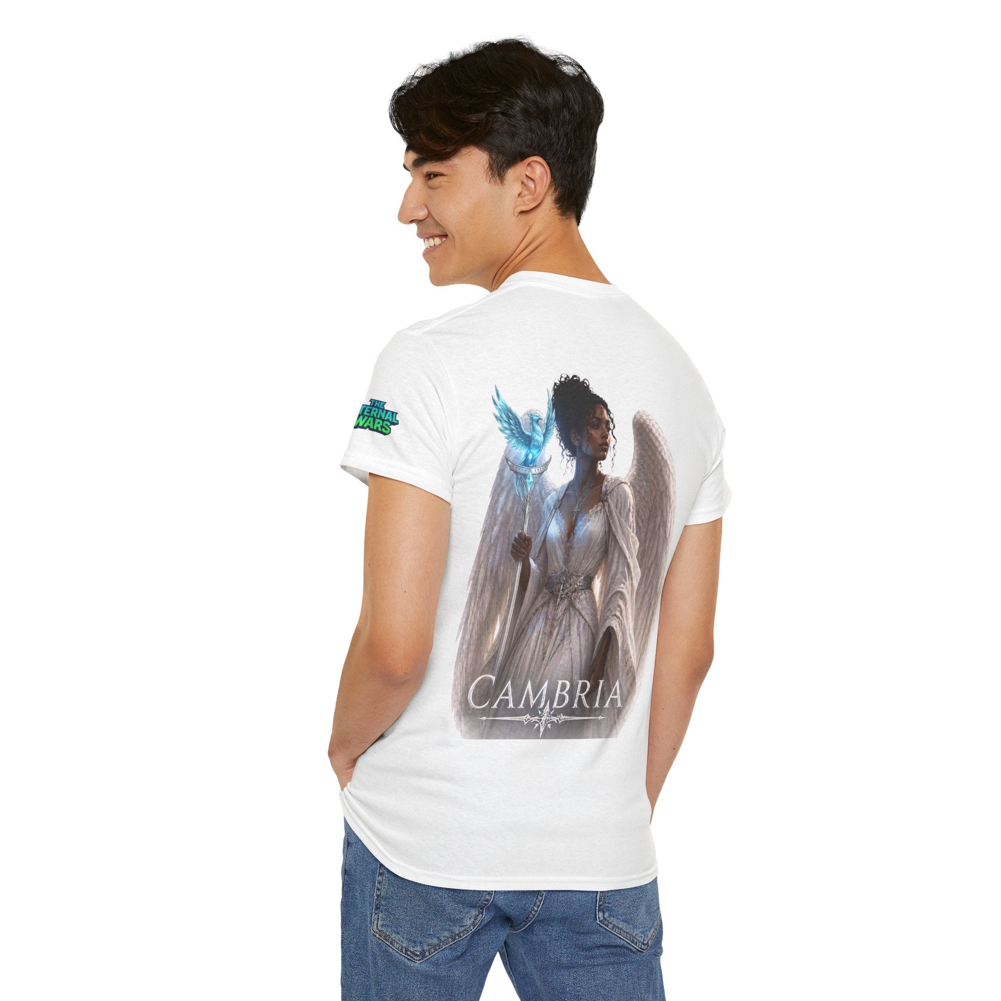 The Eternal Wars Graphic Tee – "Cambria" Winged Warrior Shirt