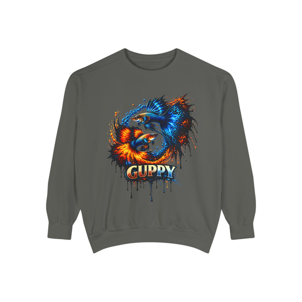 Fire & Ice Guppy – Premium "Neon Flare" Garment-Dyed Sweatshirt