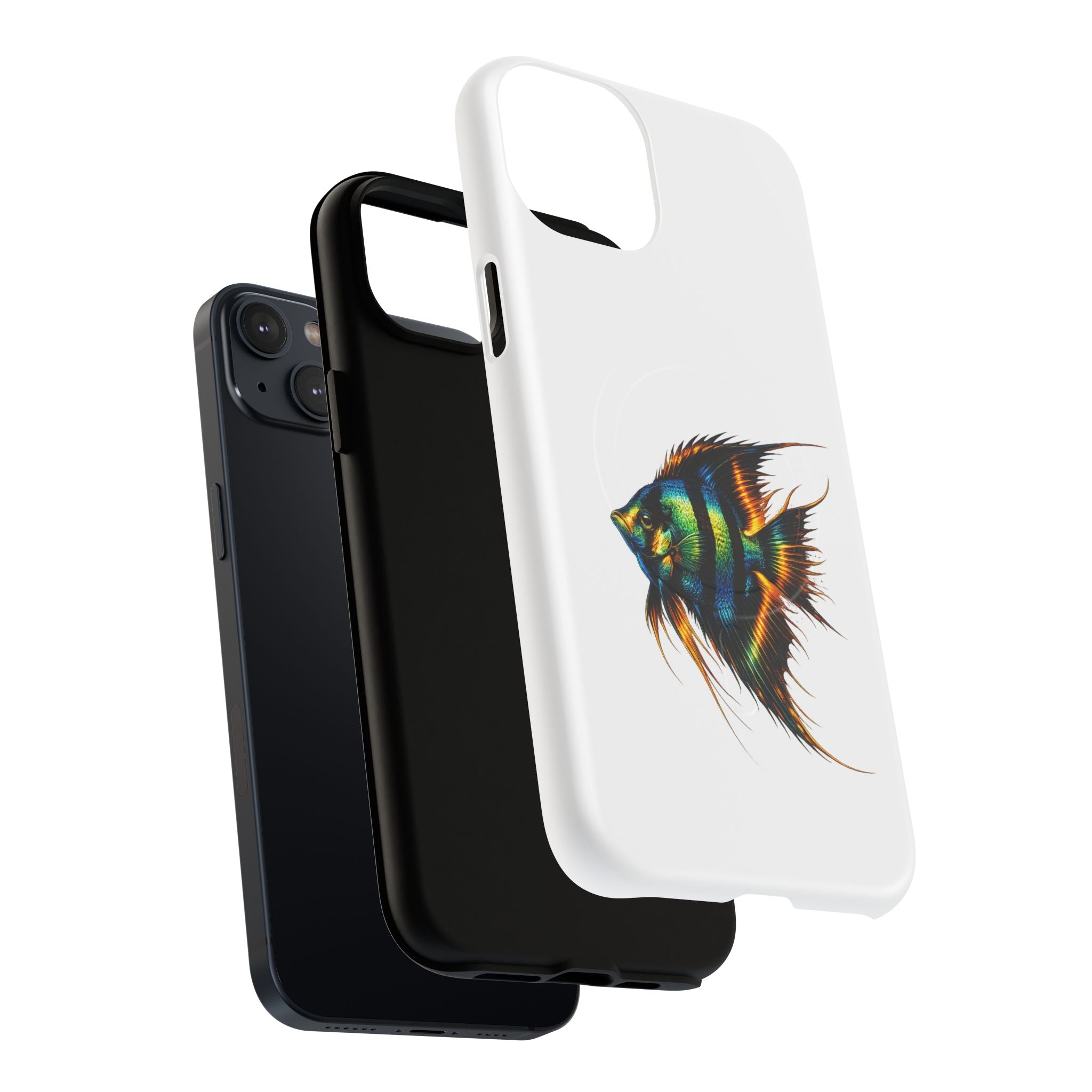 Angelfish Art Tough Magnetic Phone Case — Colorful Aquarium Fish iPhone Cover