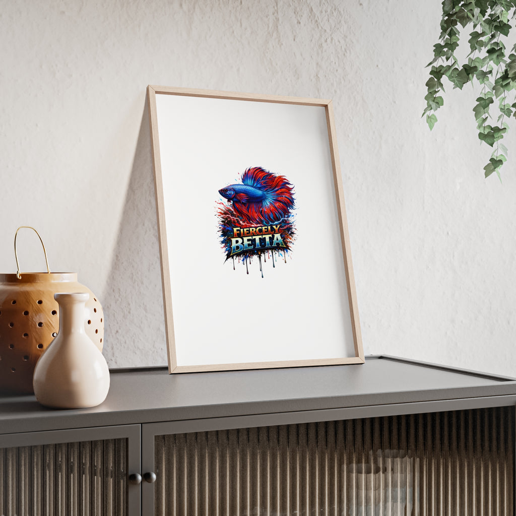 Fiercely Betta Framed Poster — Colorful Betta Fish Wall Art