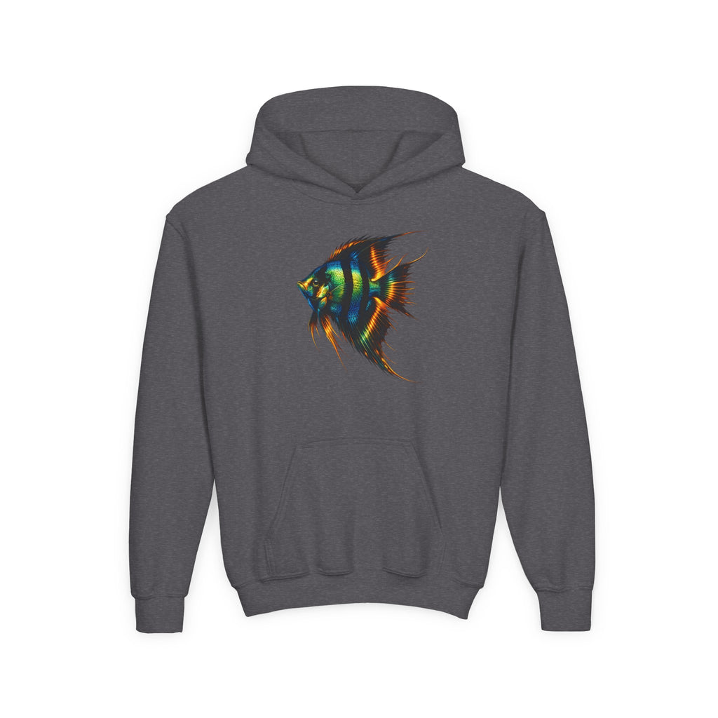 Youth Angelfish Hoodie - Colorful Aquarium Fish Graphic Sweatshirt