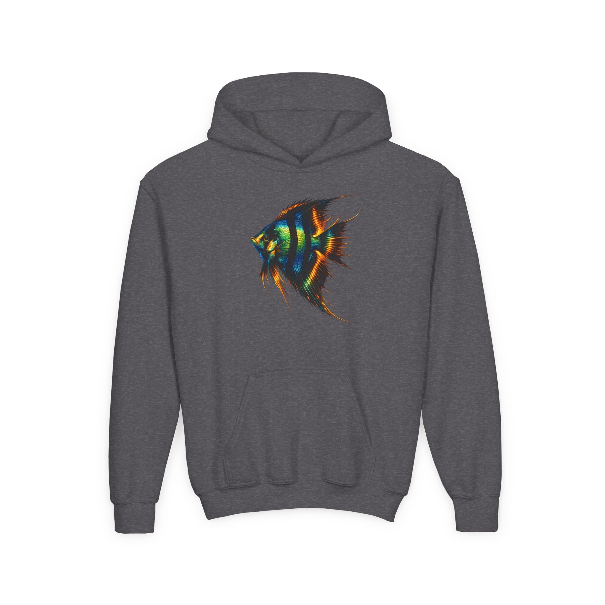 Youth Angelfish Hoodie - Colorful Aquarium Fish Graphic Sweatshirt