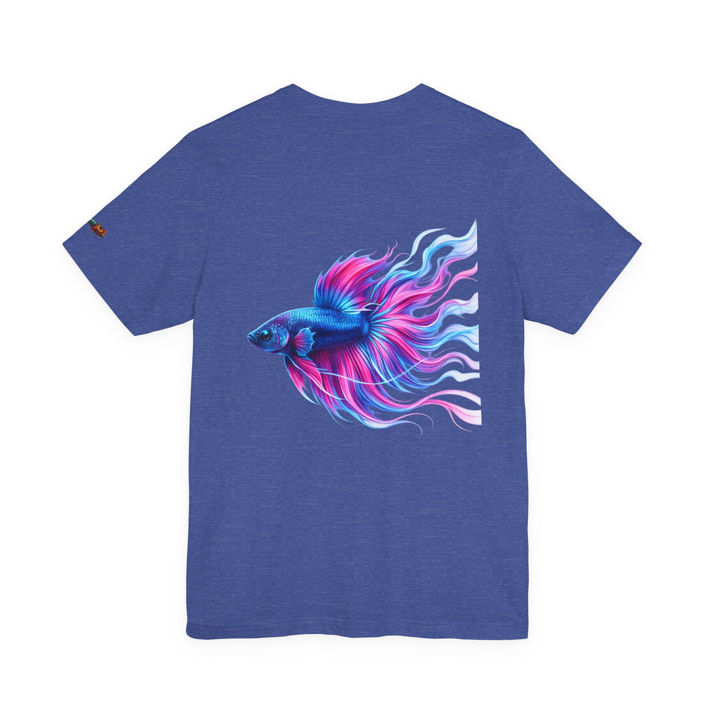 Betta Fish Graphic Tee — Vibrant Blue & Pink Aquatic Art T‑Shirt
