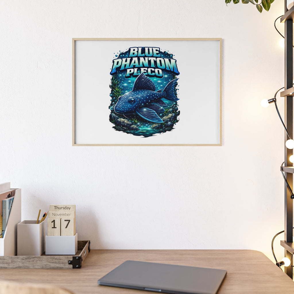 Blue Phantom Pleco Poster — Framed Aquarium Fish Wall Art