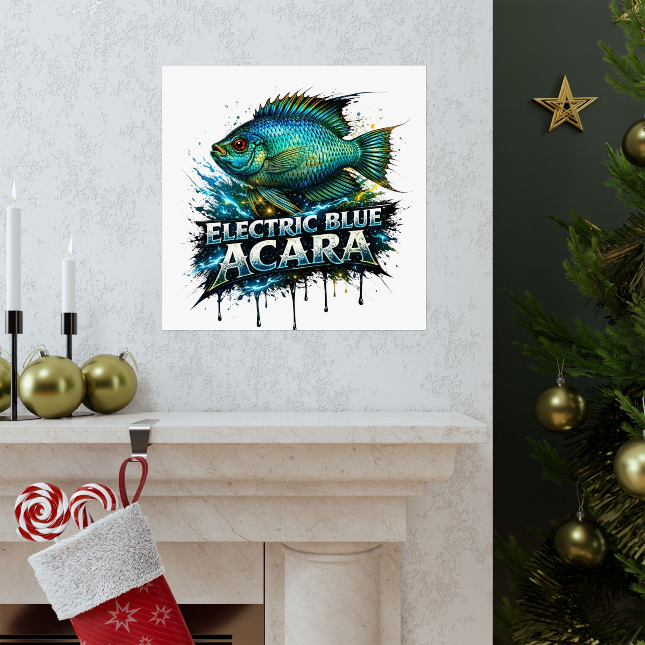 Electric Blue Acara – Matte Vertical Poster
