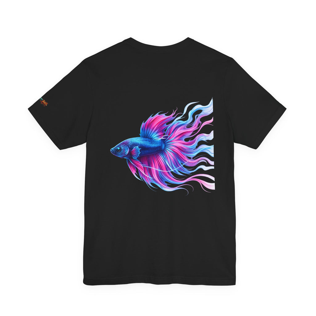 Betta Fish Graphic Tee — Vibrant Blue & Pink Aquatic Art T‑Shirt