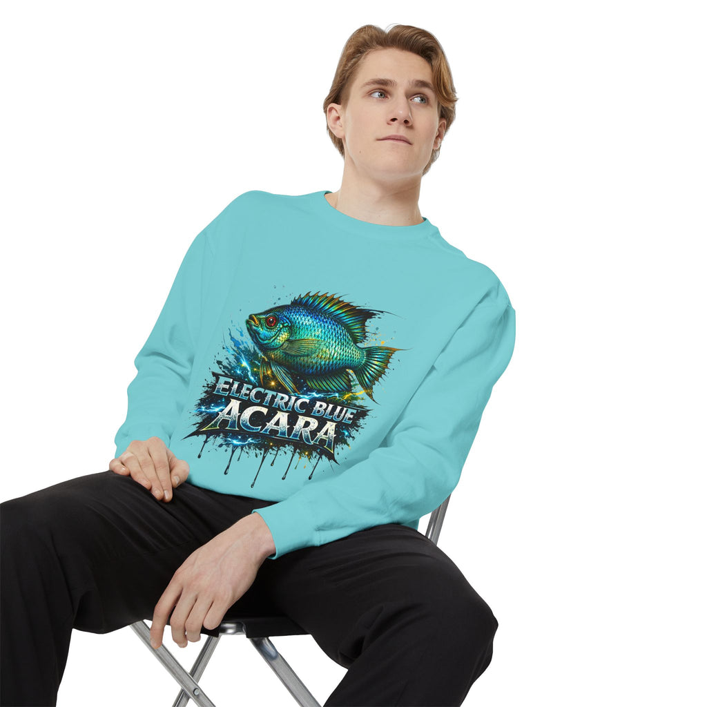 Electric Blue Acara – Garment-Dyed Premium Sweatshirt