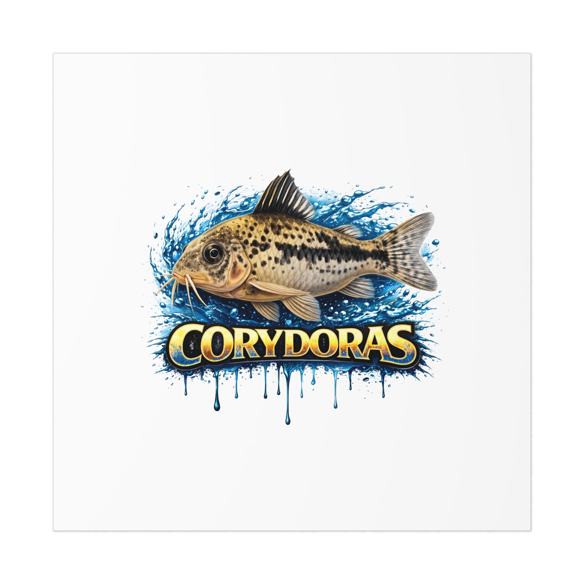 Corydoras Fish Poster — Freshwater Aquarium Art Print