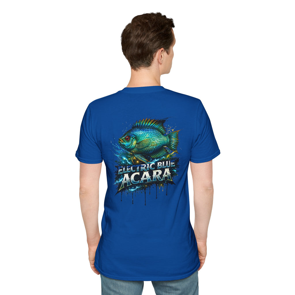 Electric Blue Acara Fish T-Shirt — Vibrant Angler Graphic Tee