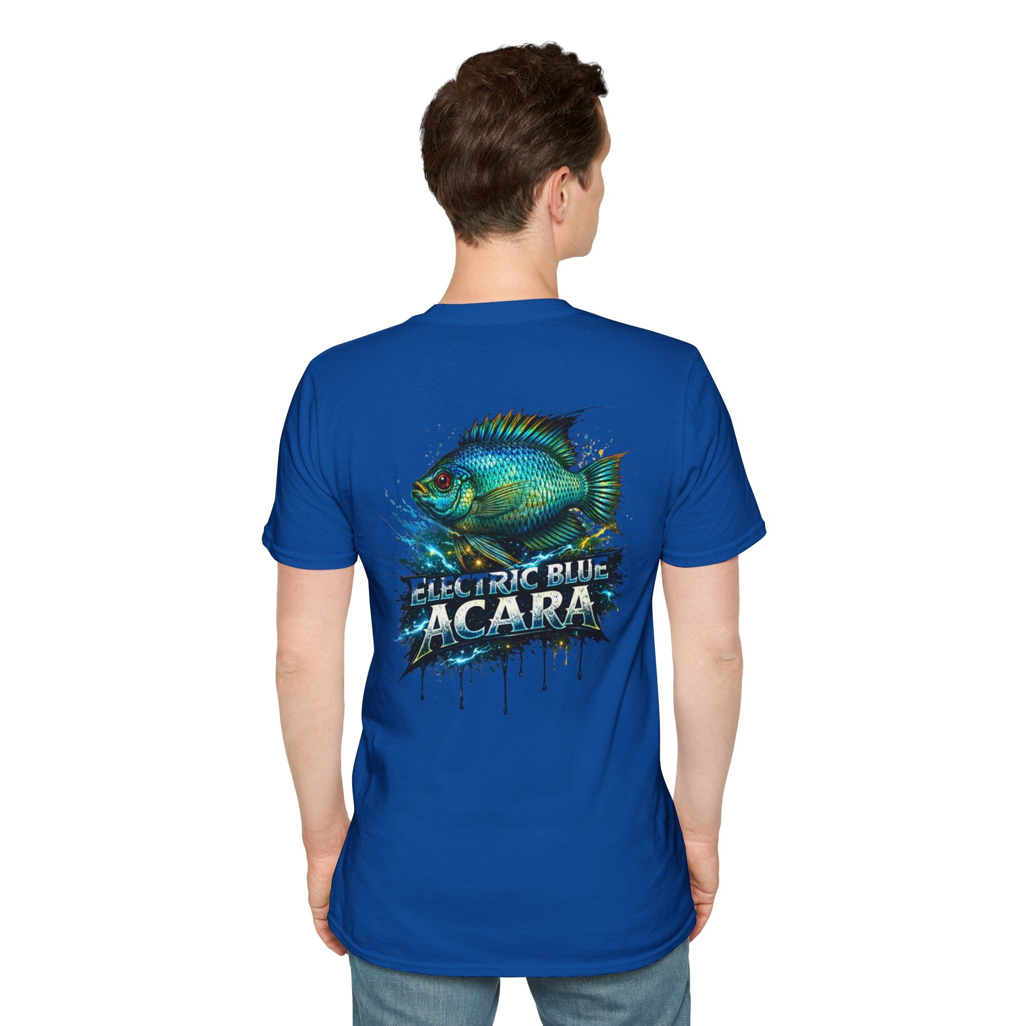 Electric Blue Acara Fish T-Shirt — Vibrant Angler Graphic Tee