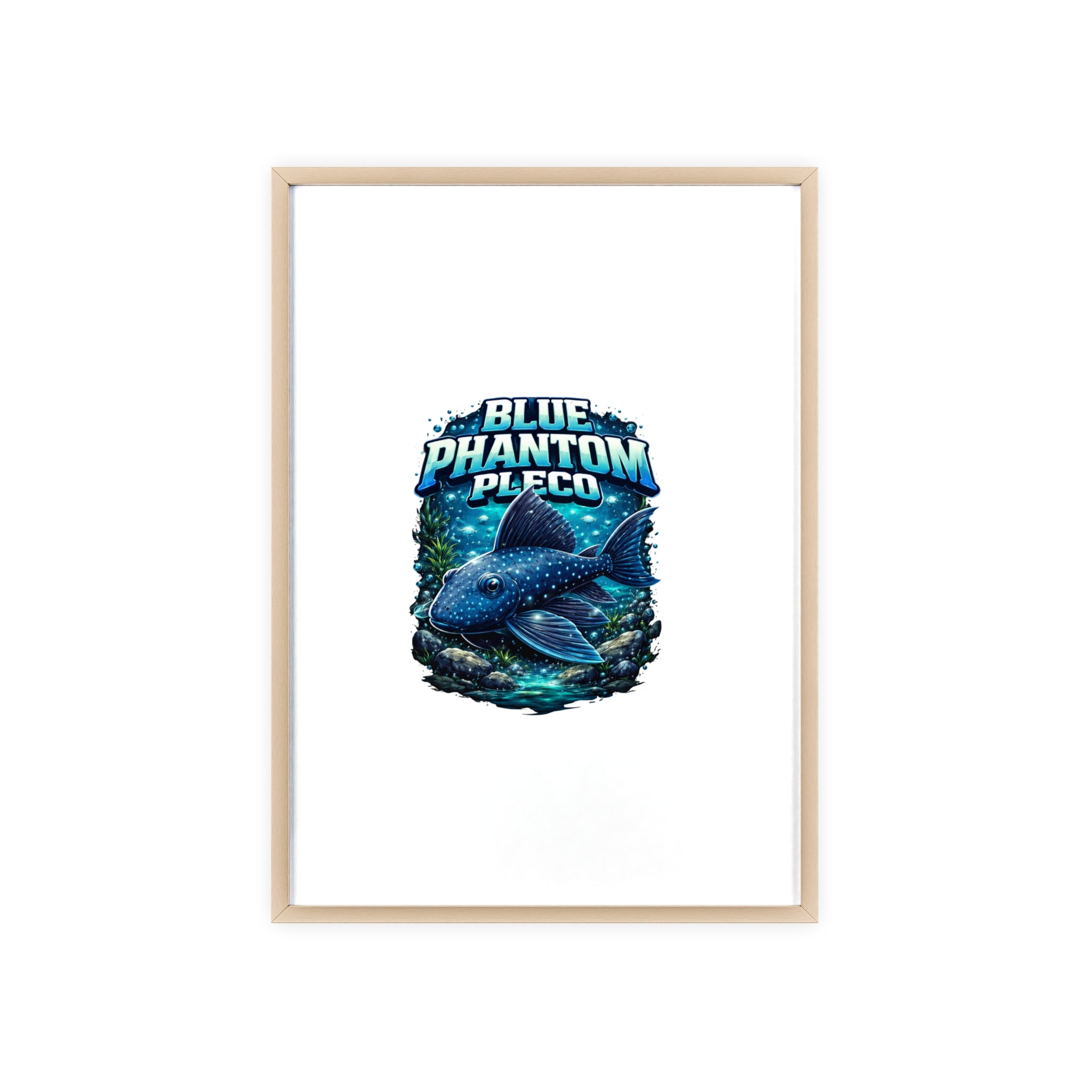 Blue Phantom Pleco Poster — Framed Aquarium Fish Wall Art