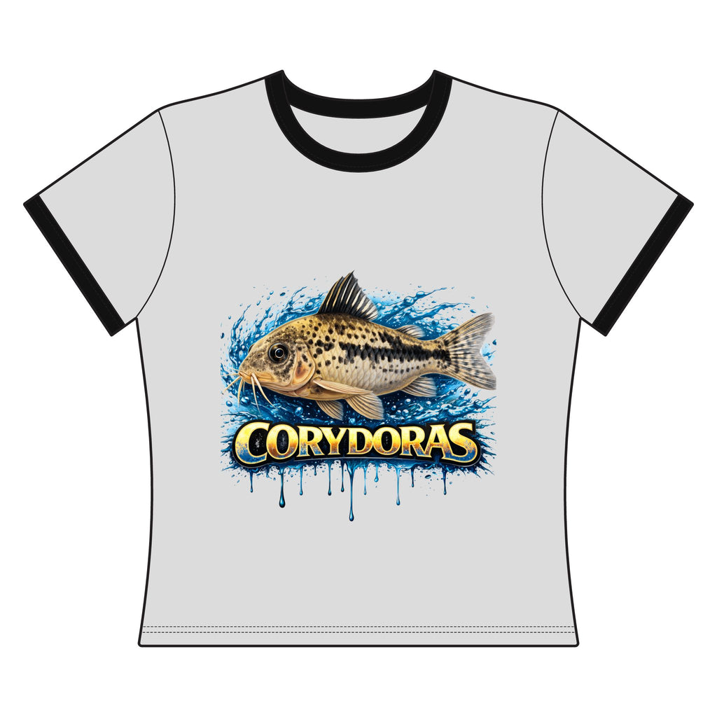 Corydoras Fish Women's Ringer Tee — Freshwater Catfish Aquarium Shirt