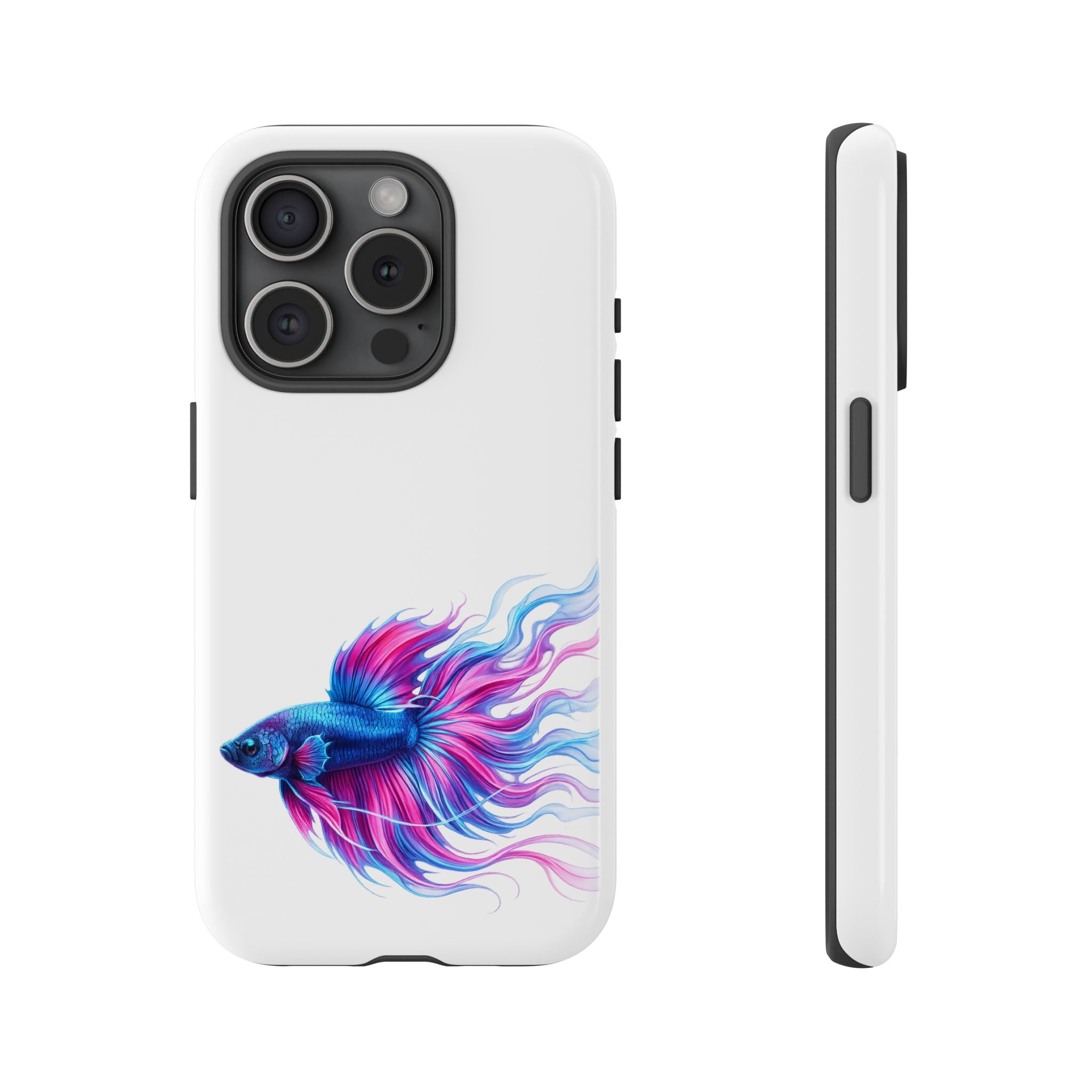 Betta Fish Tough Phone Case — Colorful Watercolor Fish Protective Cover