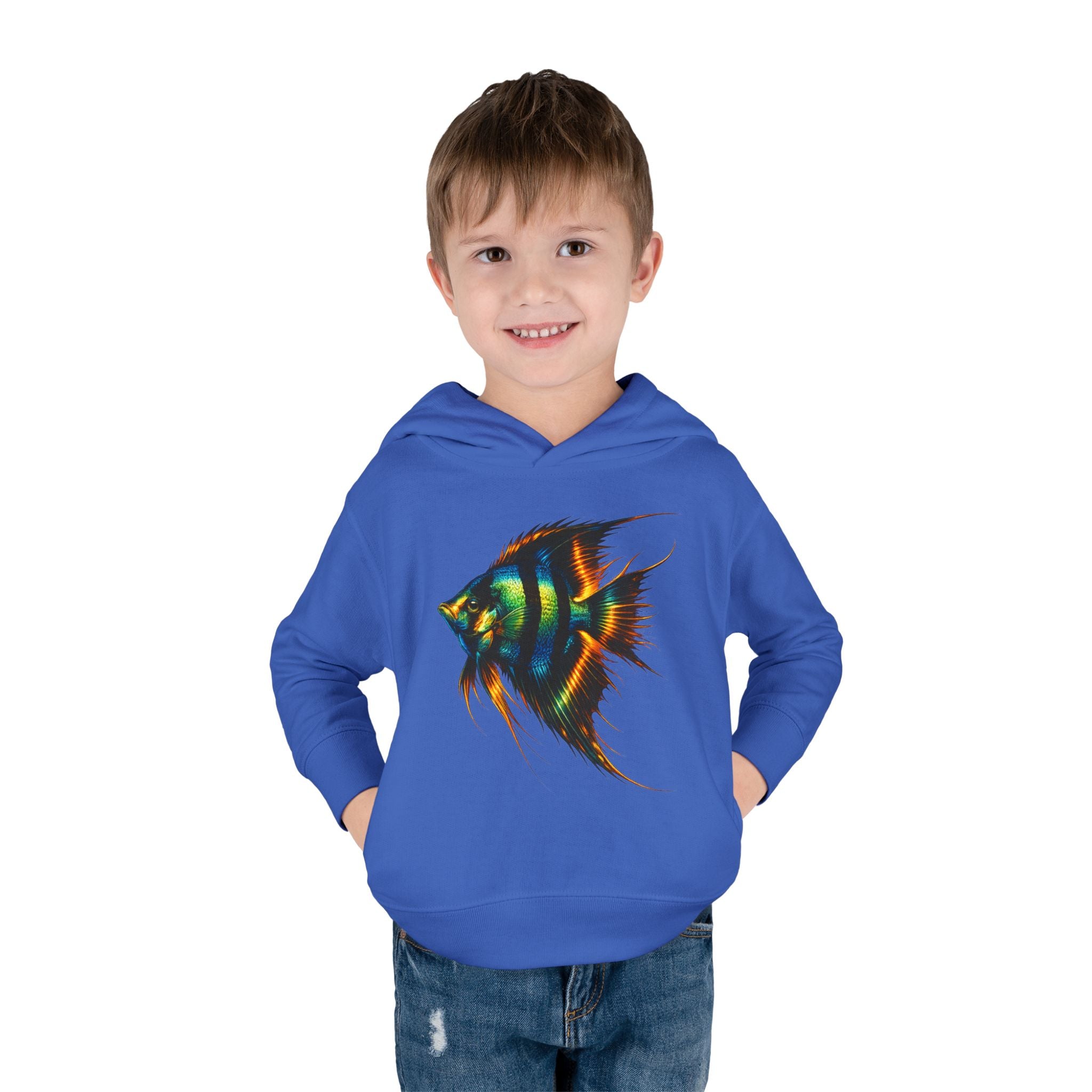 Toddler Hoodie with Colorful Angelfish Graphic