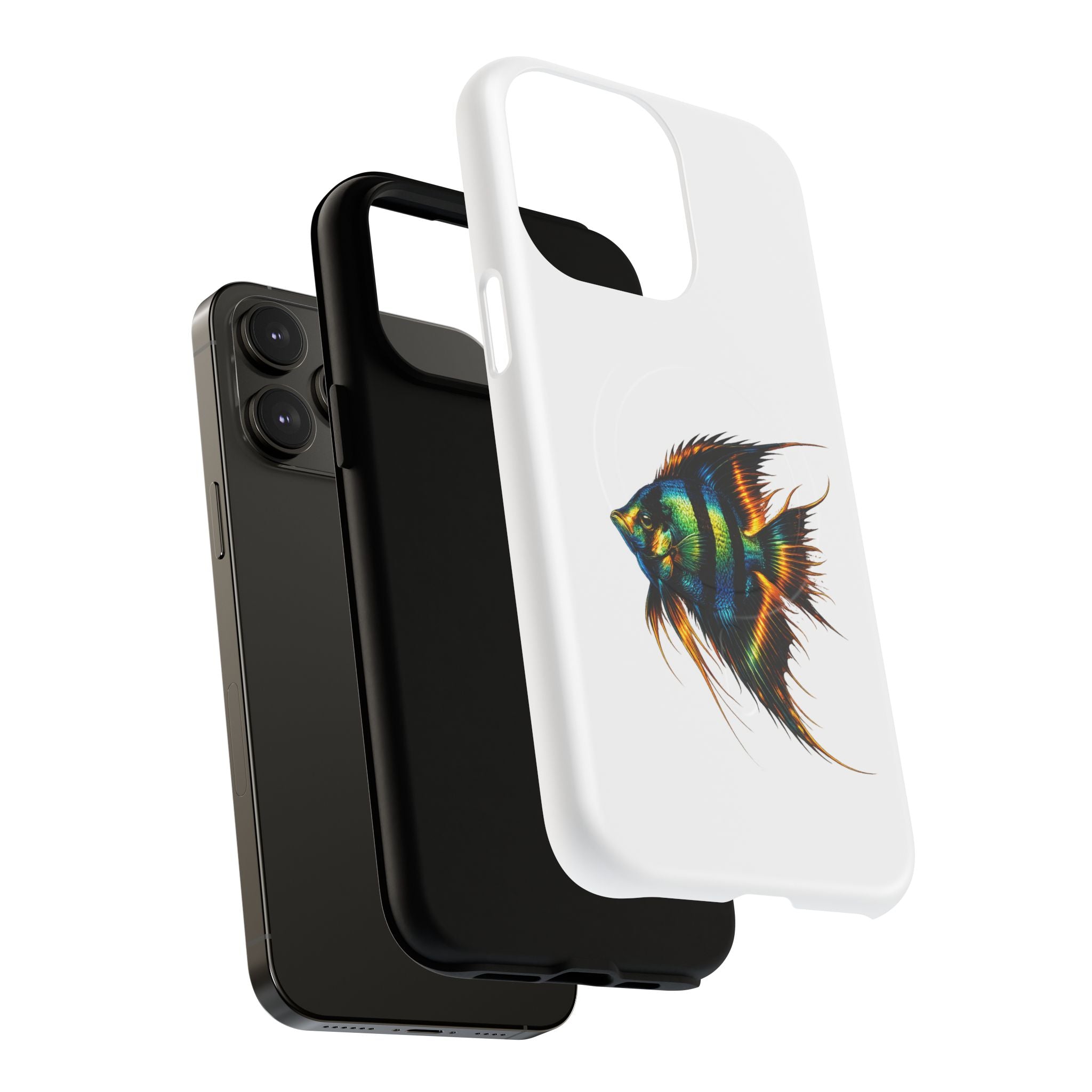 Angelfish Art Tough Magnetic Phone Case — Colorful Aquarium Fish iPhone Cover