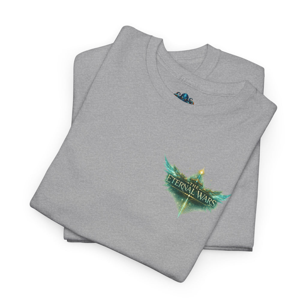 T-Shirt — Nature Warrior Graphic Tee with Man and Dog Illustration