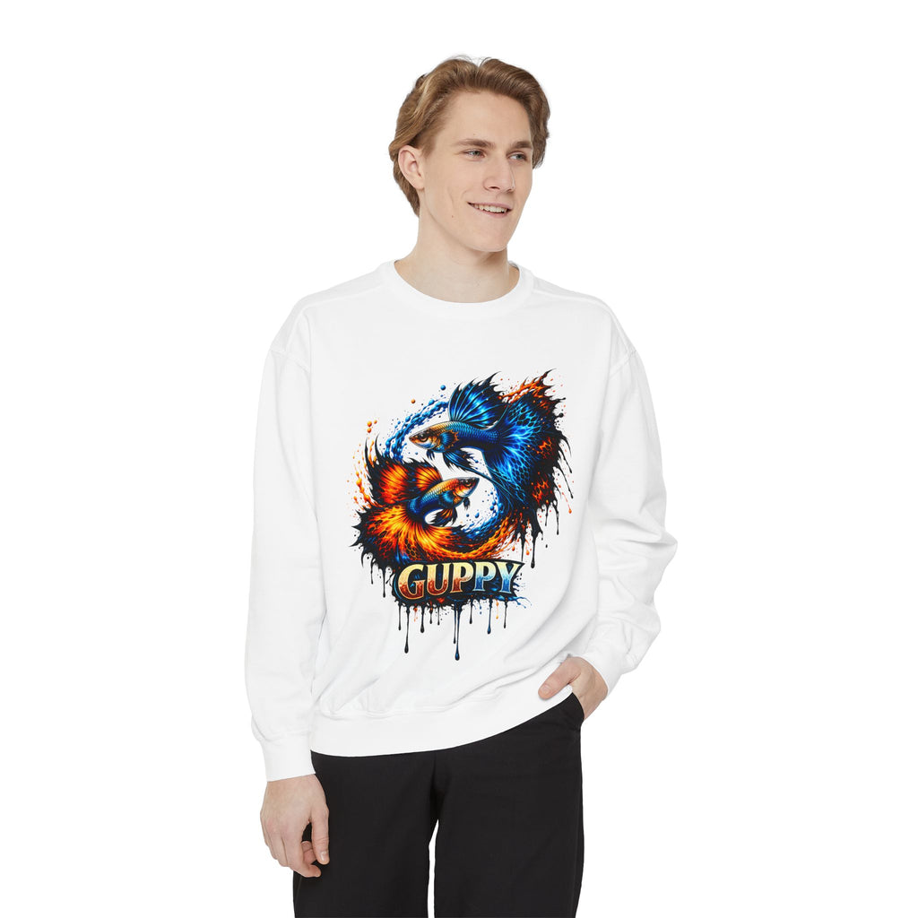 Fire & Ice Guppy – Premium "Neon Flare" Garment-Dyed Sweatshirt