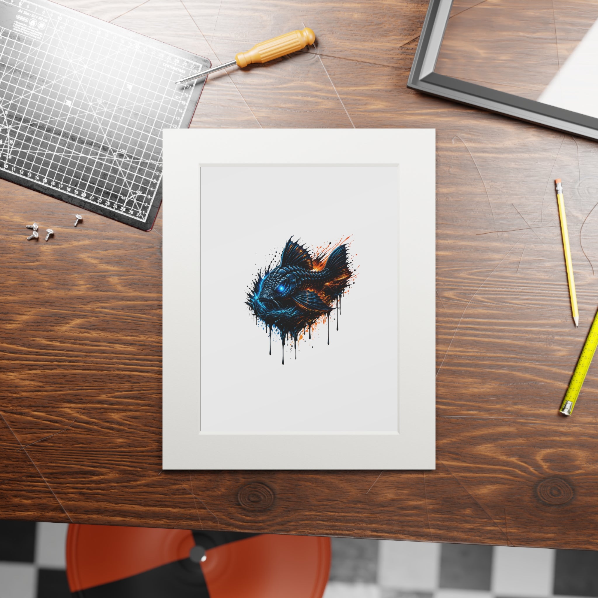 Armored Pleco – Premium "Deep Glow" Mounted Fine Art Print