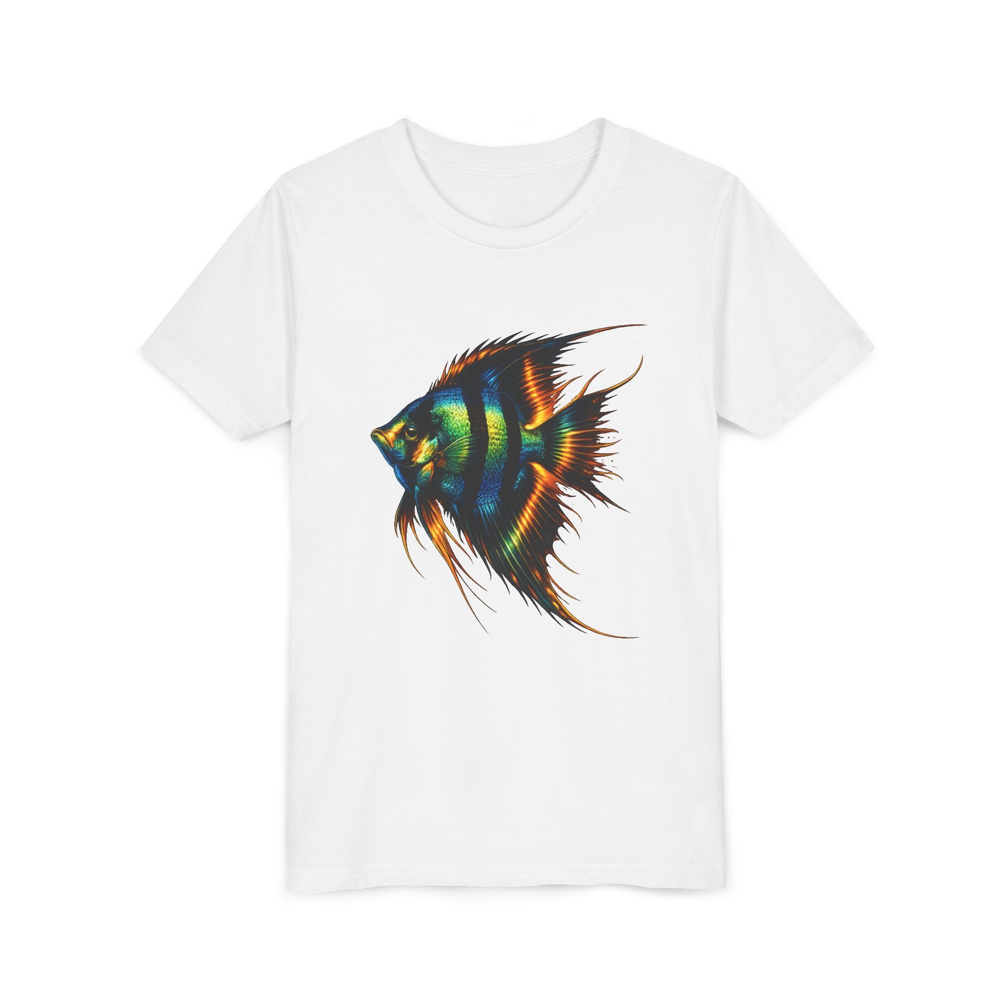 Angelfish Youth Tee – Colorful Aquarium Fish Graphic Shirt for Kids