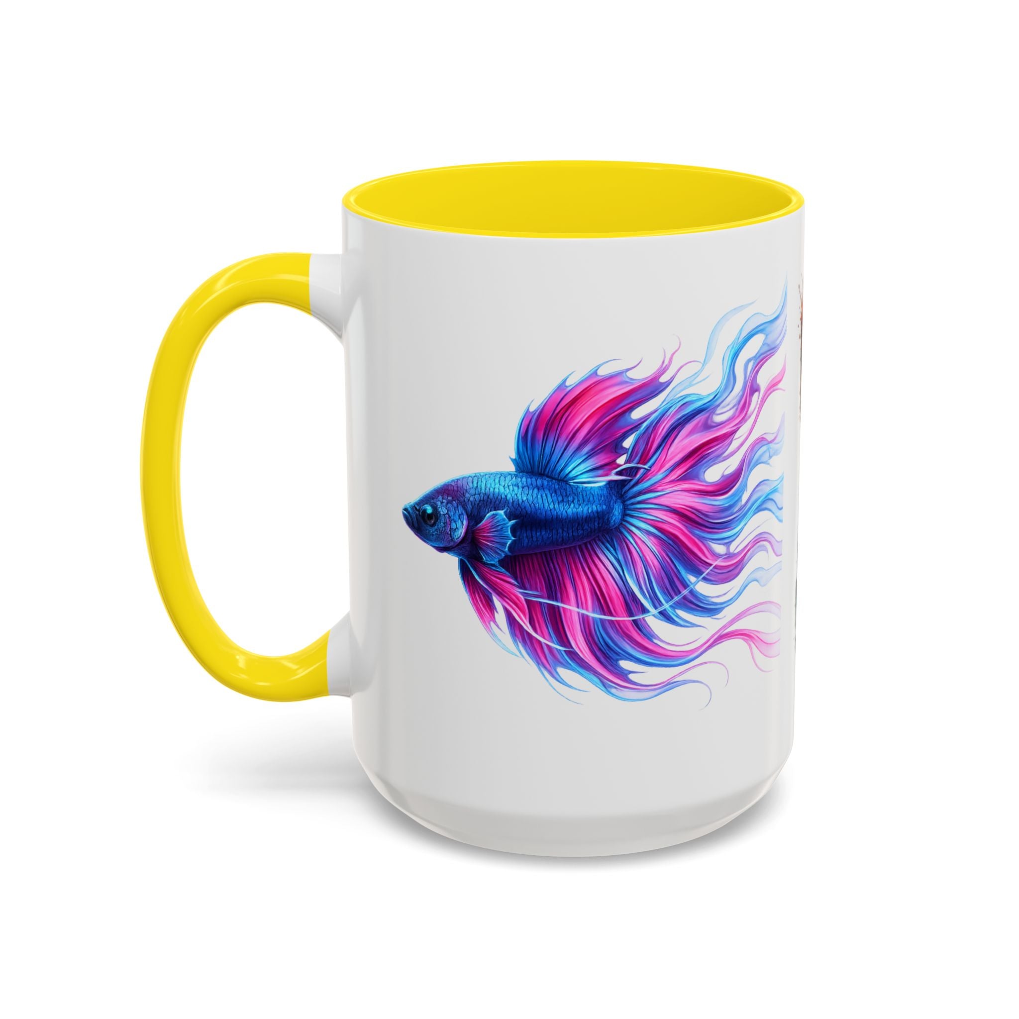 Betta Fish Accent Coffee Mug — Vibrant Neon Betta Design (11/15 oz)