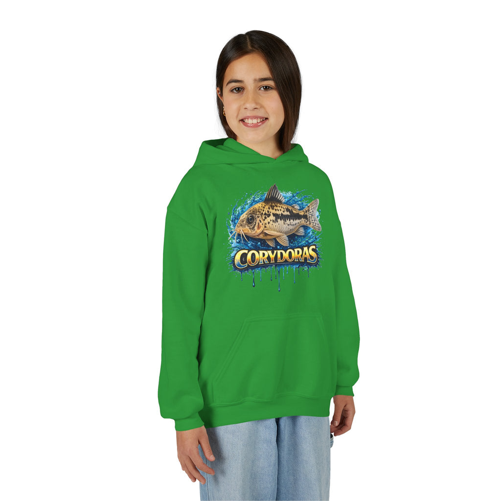 Corydoras Fish Youth Hoodie — Colorful Aquarium Catfish Design