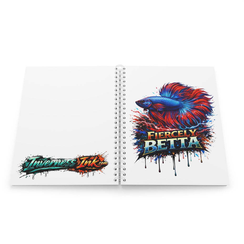 Betta Fish Spiral Notebook — Fiercely Betta Colorful Aquarium Journal