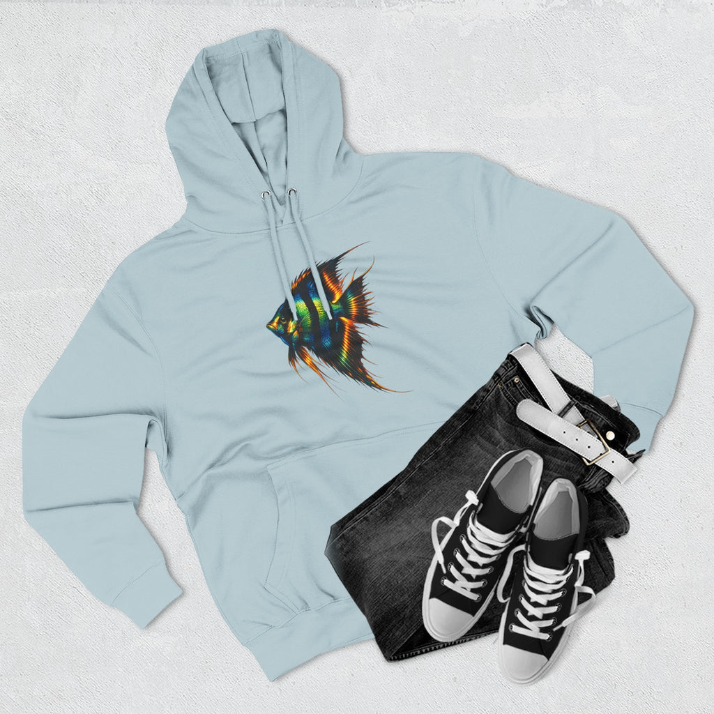 Angelfish Watercolor Hoodie – Colorful Aquarium Fish Graphic Fleece Pullover