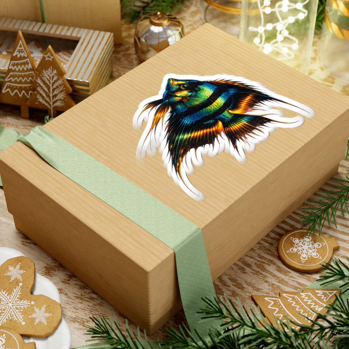 Angelfish Kiss-Cut Sticker — Colorful Tropical Aquarium Fish Decal