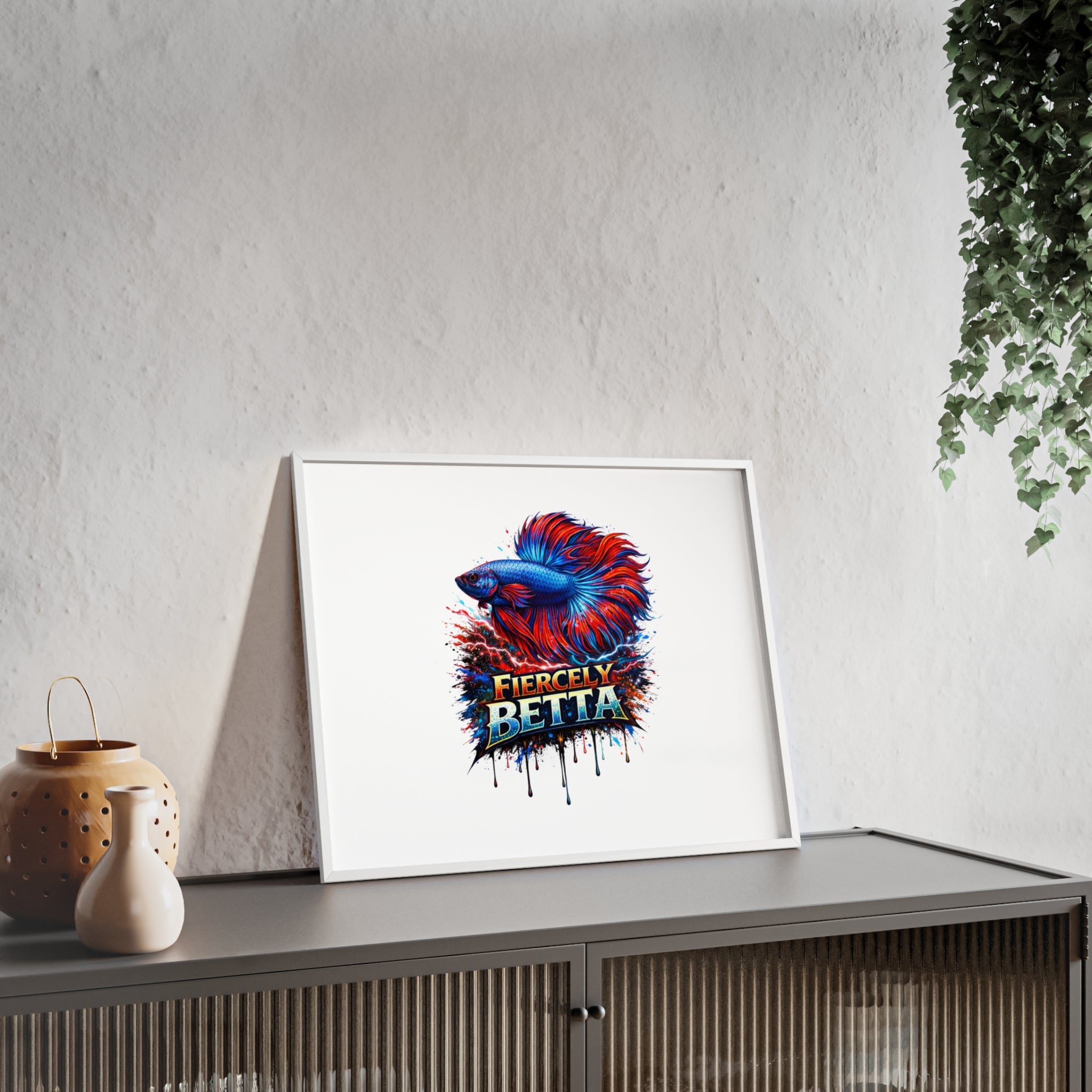 Fiercely Betta Framed Poster — Colorful Betta Fish Wall Art