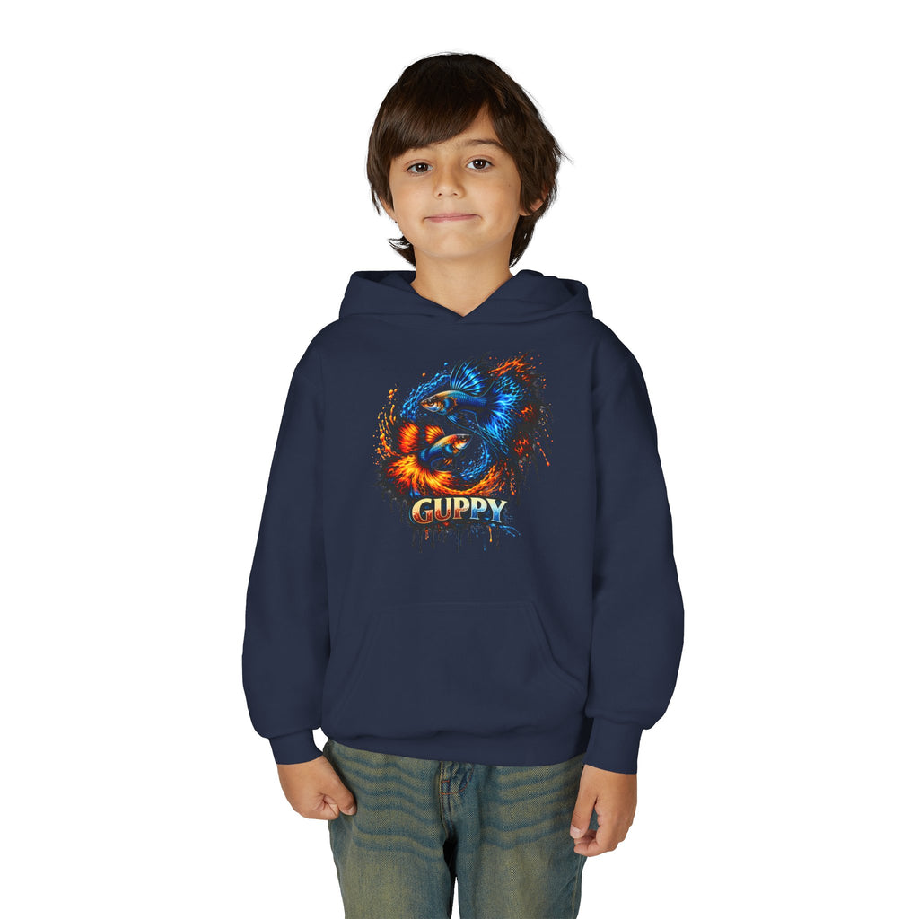 Fire & Ice Guppy – Kids "Neon Flare" Fleece Hoodie