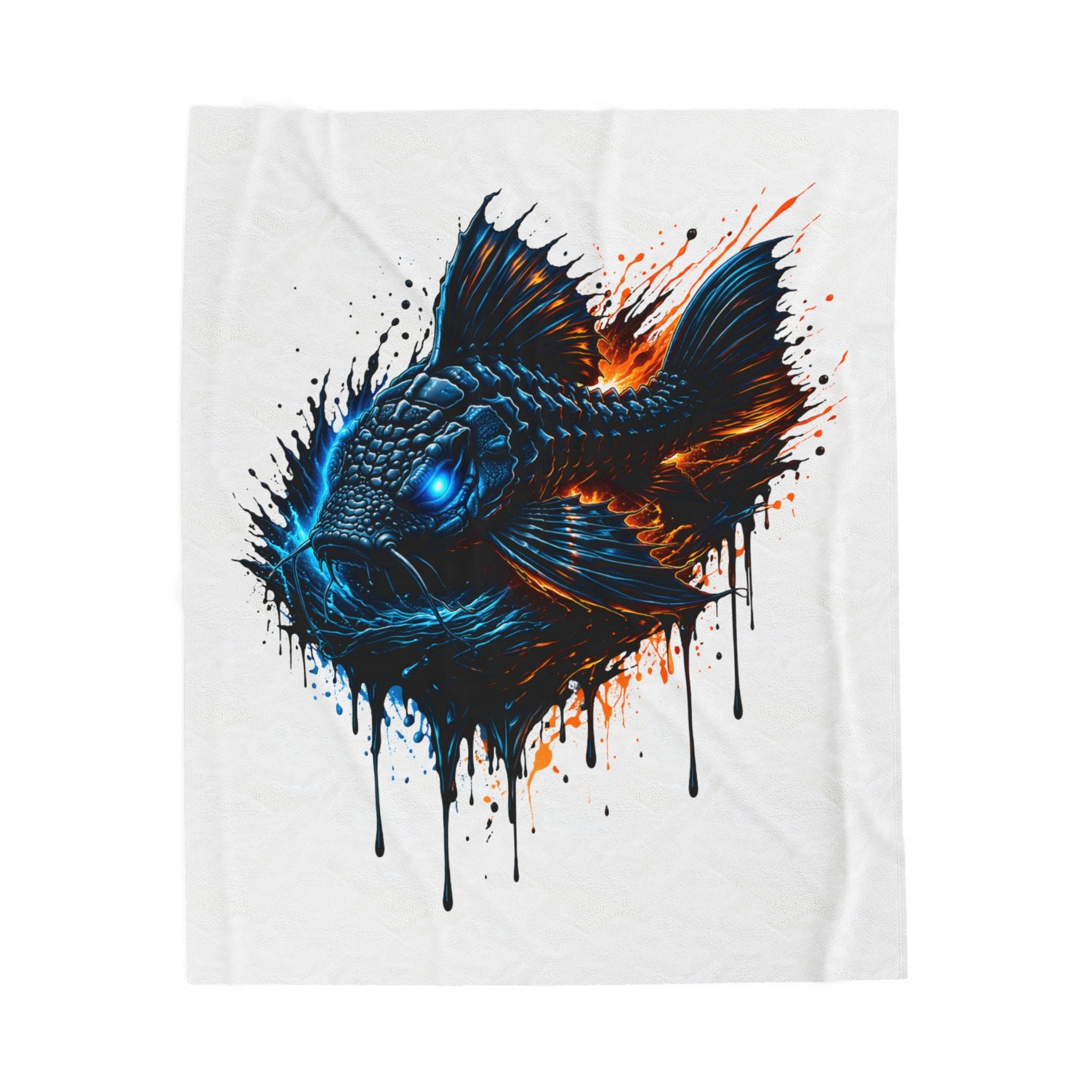 L-185 Xingu Spiny Monster Pleco — Urban Art Plush Throw Blanket