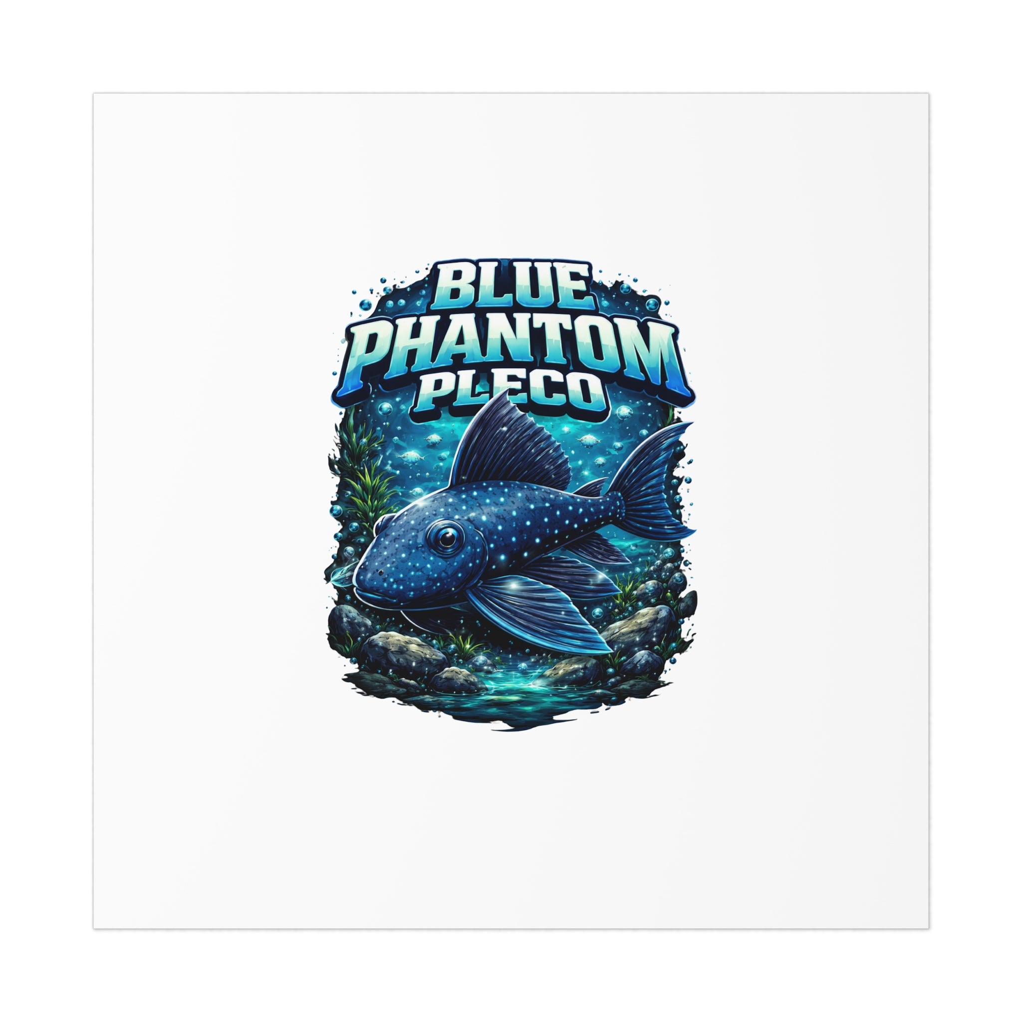 Blue Phantom Pleco L-128 – Premium Uncoated Matte Poster