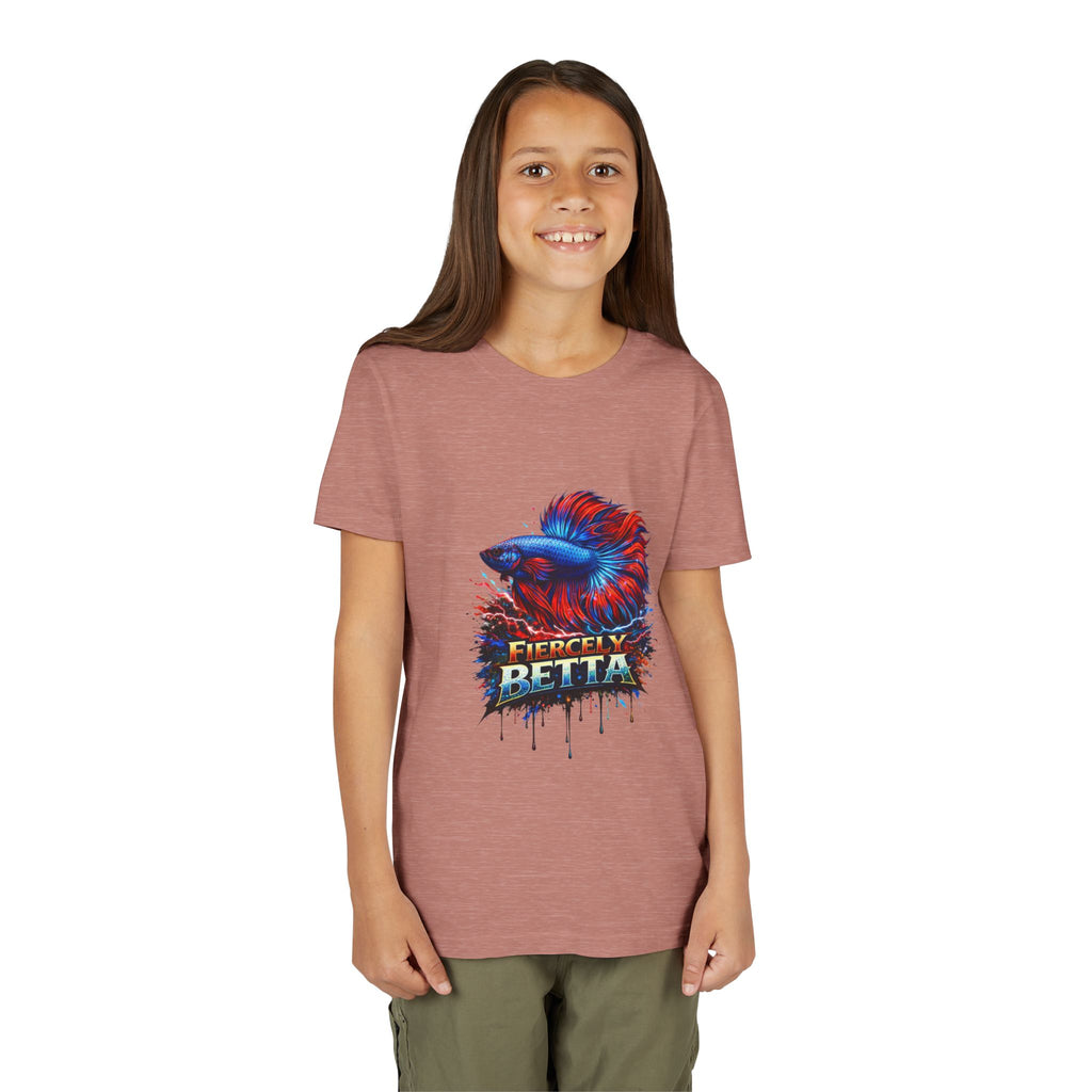 Fiercely Betta Youth Tee - Colorful Betta Fish Graphic Shirt