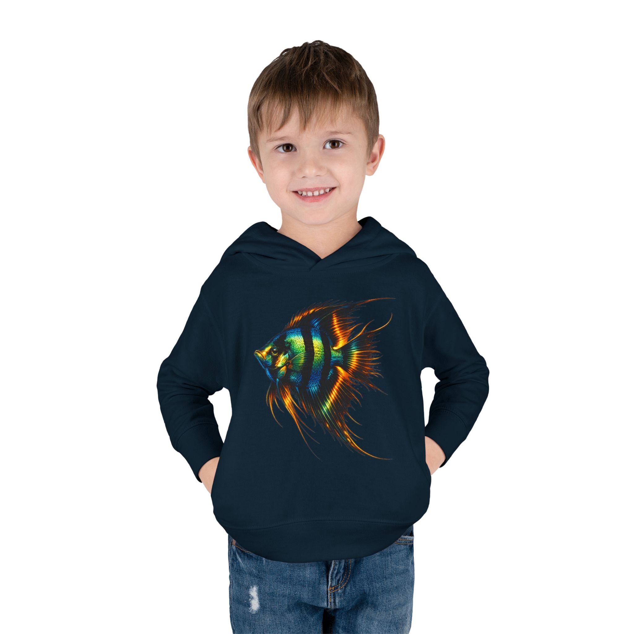 Toddler Hoodie with Colorful Angelfish Graphic