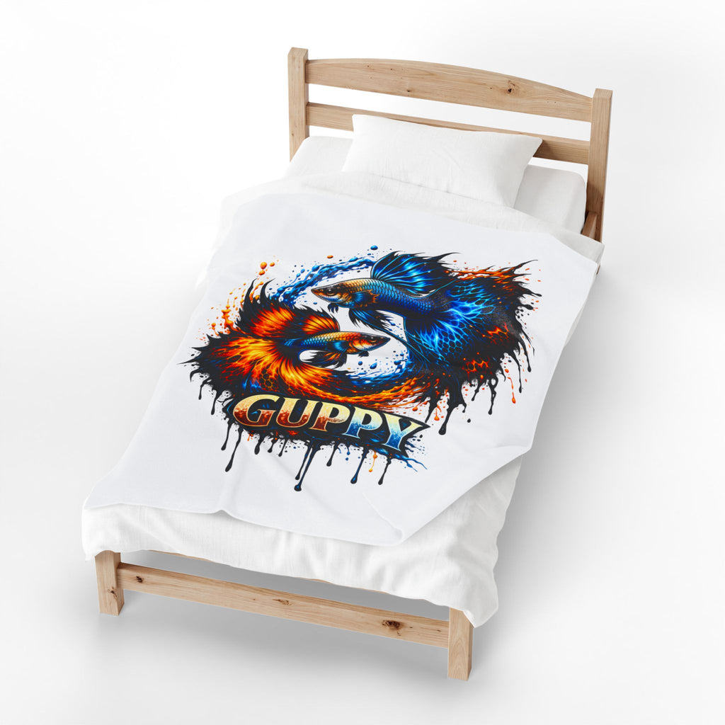 Fire & Ice Guppy – Premium "Infinite Flow" Velveteen Blanket